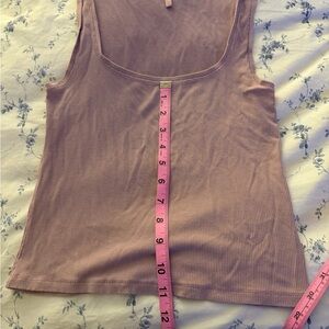 SKIMS Ribbed Tank Top in Mauve Pink